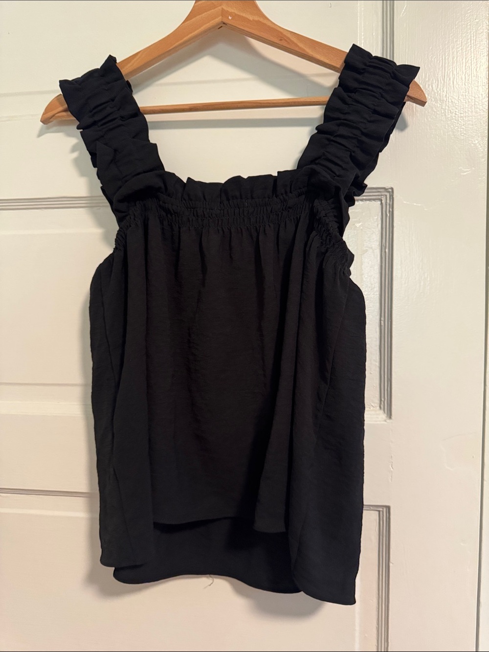 Black Ruffle-Strap Tank Top - Picture 4 of 4